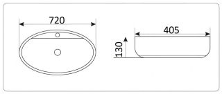 Раковина-чаша CeramaLux 9435 белая 72 см